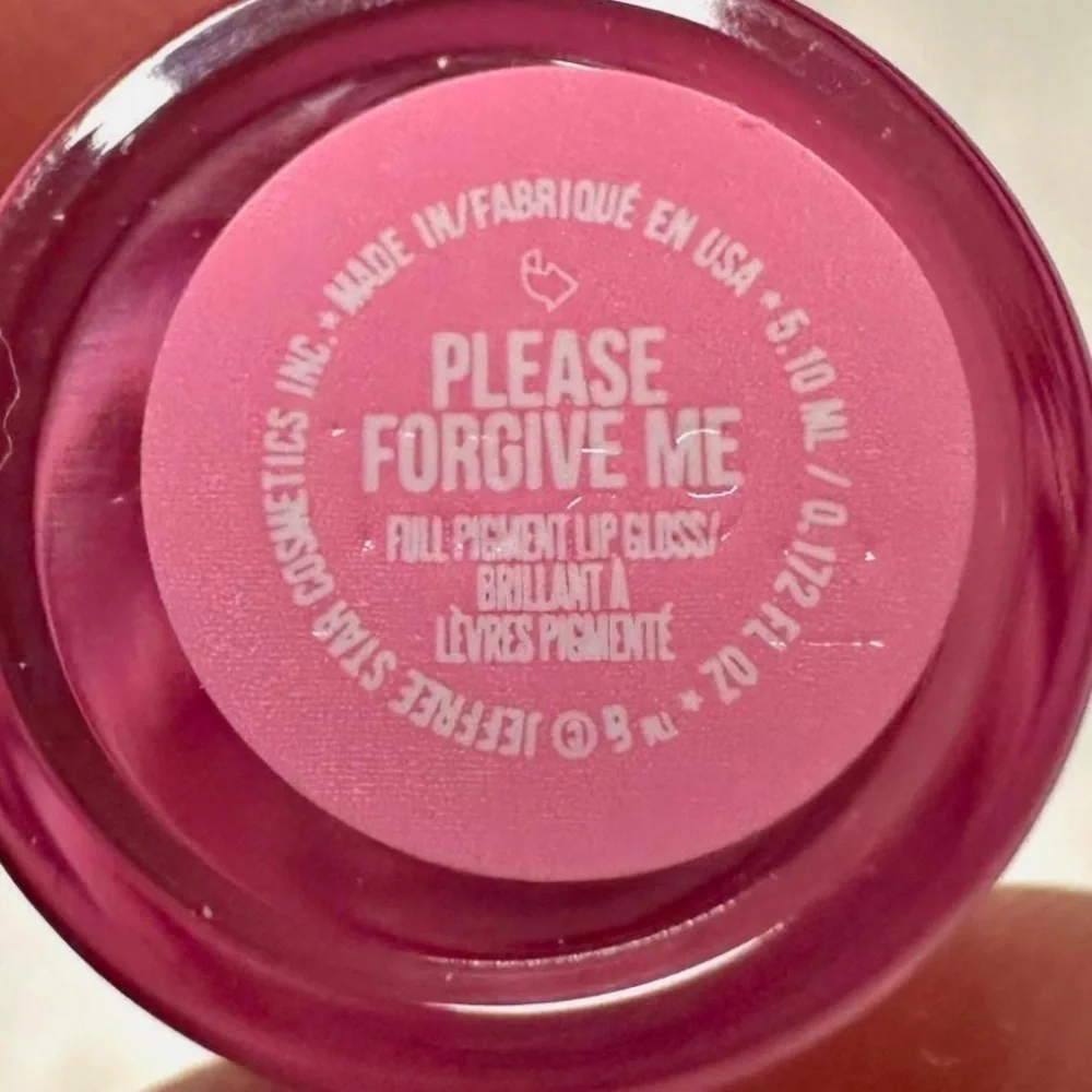 NIB Jeffree Star Supreme Full Pigment Lip Gloss Please Forgive Me Full Sz 5.10ml